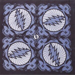 Grateful Dead Spin Your Face Bandana ~ Grey ~ Officially Licensed ~ Brand New!